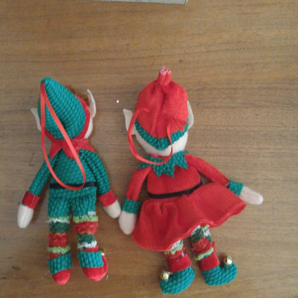Boy and girl elf ornaments - Picture 2 of 2